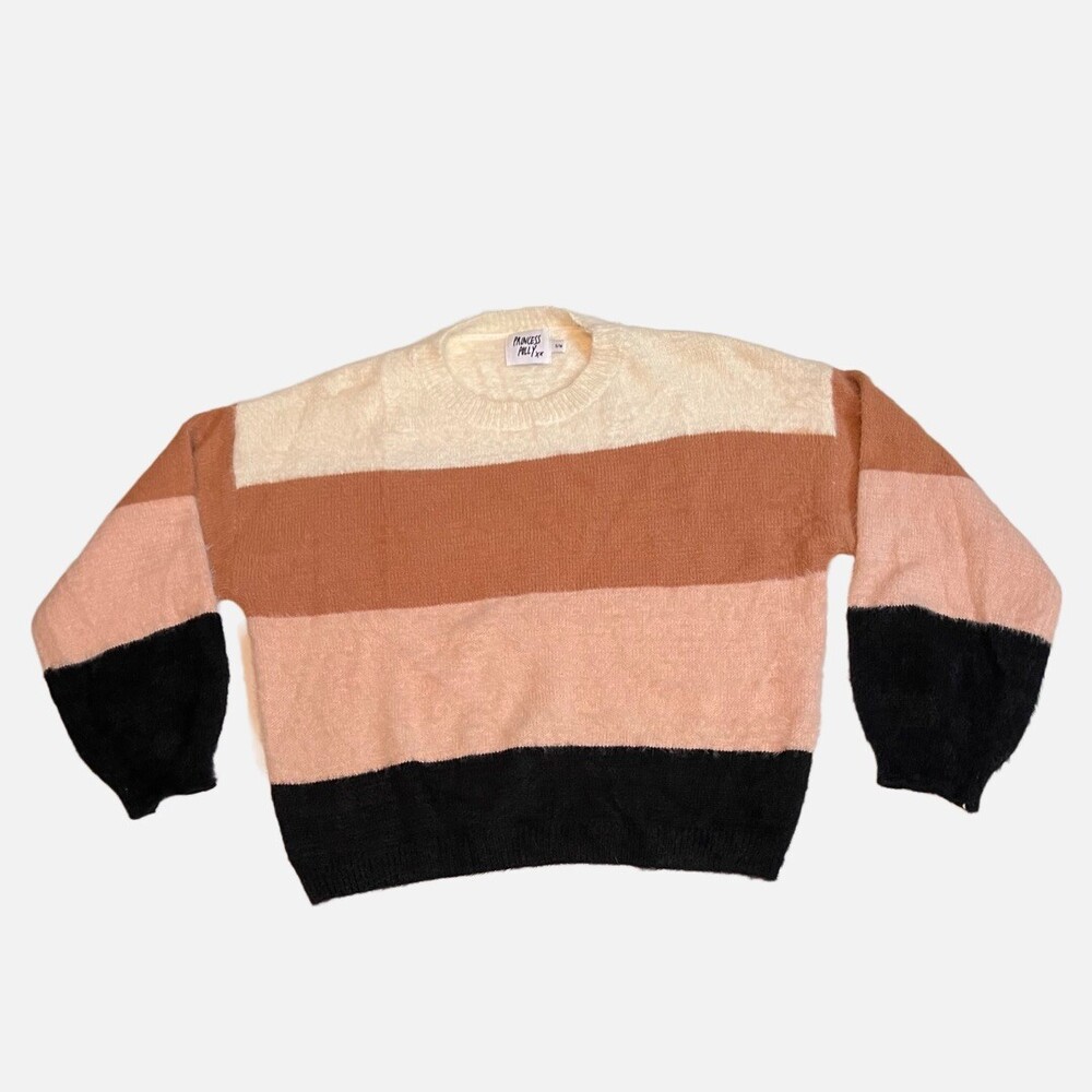 Princess Polly Sweater Womens S/M Crew Neck Pullover Striped Boho